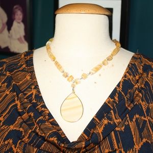 SOLD!!    Gold Stone Necklace